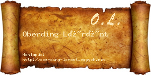 Oberding Lóránt névjegykártya