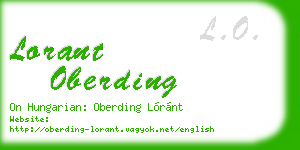 lorant oberding business card